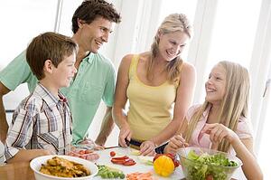Family Preparing meal, mealtime Together 