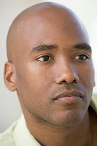 Head shot of man thinking
