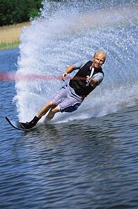 Man waterskiing