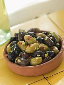 Dish of Mixed Marinated Olives
