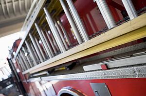 Shot of a fire engine with ladder (depth of field)