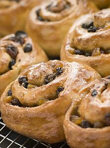 Chelsea Buns on a cooling rack