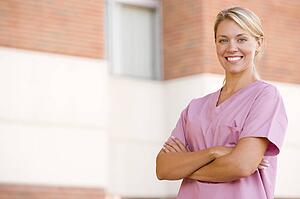Nurse Standing Outside A Hospital