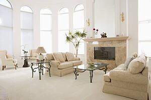 Empty living room in luxurious home