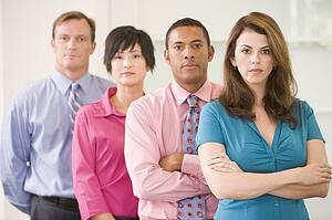 Business team standing indoors