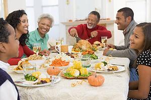 Family All Together At Christmas Dinner