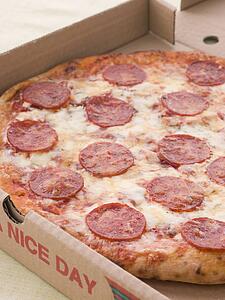 Pepperoni Pizza In A Take Away Box