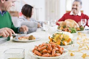 Family All Together At Christmas Dinner