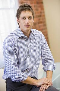 Businessman sitting in office