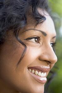 Head shot of woman smiling
