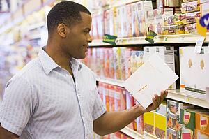 Man shopping at grocery store