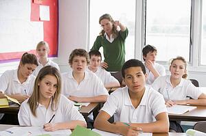 Secondary school students in a classroom