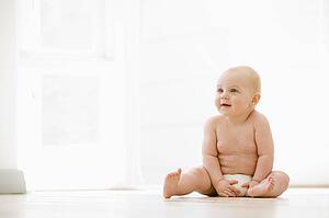 Baby sitting indoors
