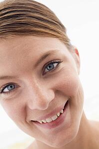 Woman's face smiling