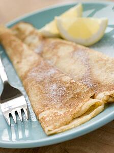 Folded Pancakes with Lemon and Sugar