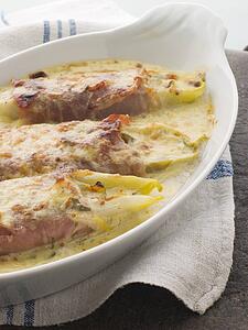 Dish of Chicory Gratin with Bacon