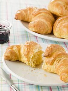 Plate of Croissants with Preserve