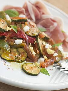 Pisto Manchego and Serano Ham