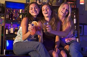 Young women in a bar