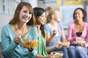 Students having lunch