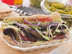 Marinated Lamb Kebab In A Pitta Bread