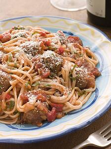 Spaghetti Meatballs in Tomato sauce with Parmesan