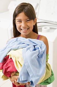Young Girl Doing Laundry