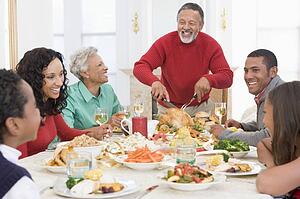 Family All Together At Christmas Dinner