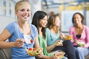 Students having lunch