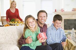 Portrait Of Family At Christmas