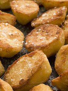 Tray of Roast Potatoes with Sea Salt