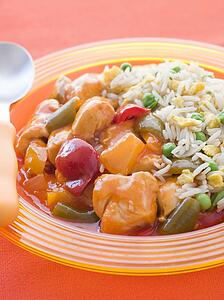 Sweet and Sour Chicken with Egg Fried Rice
