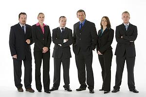 Group Of Business People Standing In A Line 