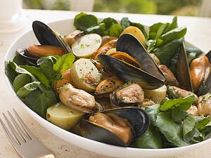 Mussel Watercress and Potato Salad