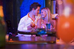 Young couple in a bar