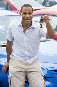 Man shopping for a new car
