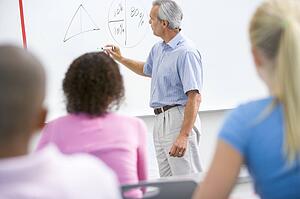 Students in math class with teacher