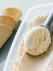 Vanilla Ice Cream with Cones and a Scoop