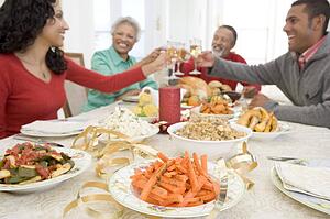 Family All Together At Christmas Dinner
