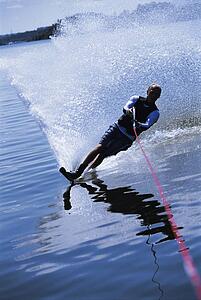 Man waterskiing