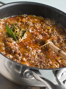 Ragu Sauce in a Saucepan
