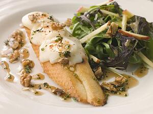 Cherve en Croute with an Apple Salad and Honey Walnut Dressing