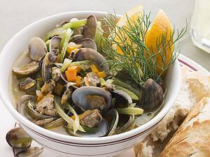 Saut ed Clams with Fennel and Orange