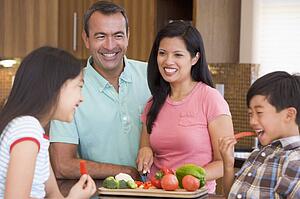 Family Preparing meal, mealtime Together 
