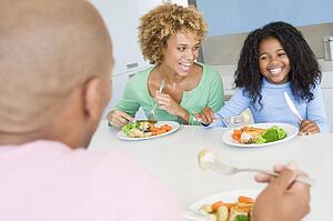 Family Eating A meal, mealtime Together 
