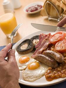 Eating a Full English Breakfast
