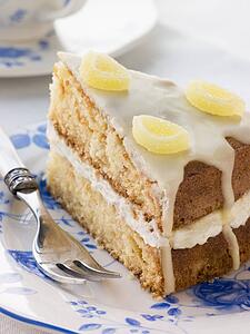 Slice of Lemon Drizzle Cake