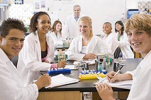 Students in physics class
