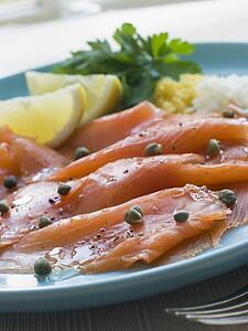 Scottish Smoked Salmon with Lemon Capers and Egg