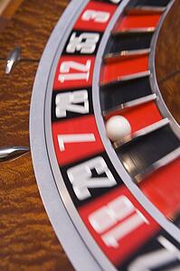 Roulette game wheel (close up/blur)